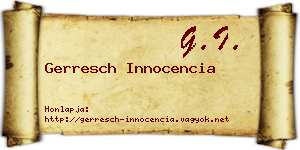 Gerresch Innocencia névjegykártya